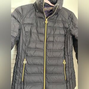 Michael Kors Charcoal Puffer Jacket with Gold Accents